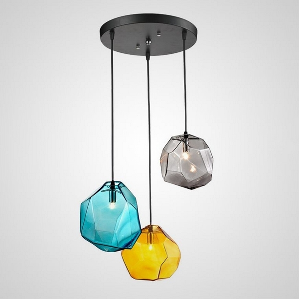 

Подвесной светильник Color Ice Cube Pendant JEVIO 3 На диске (ImperiumLoft), Разноцветный, JEVIO01