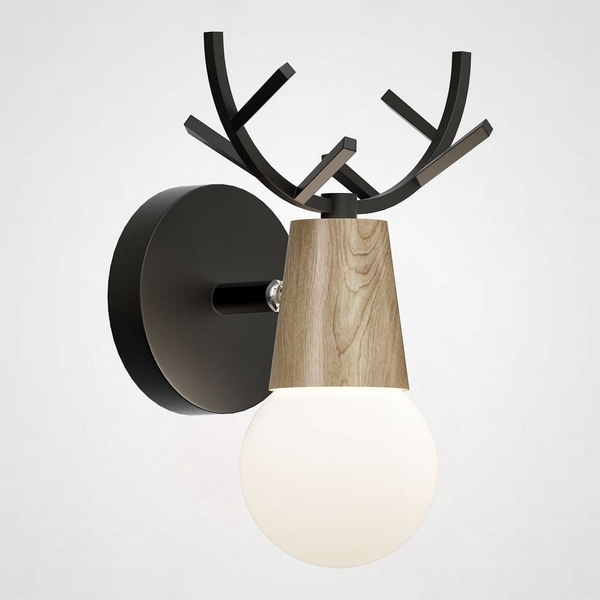 

Бра с рожками DEER A Wood/Black ImperiumLoft DEER01, Черный, DEER01