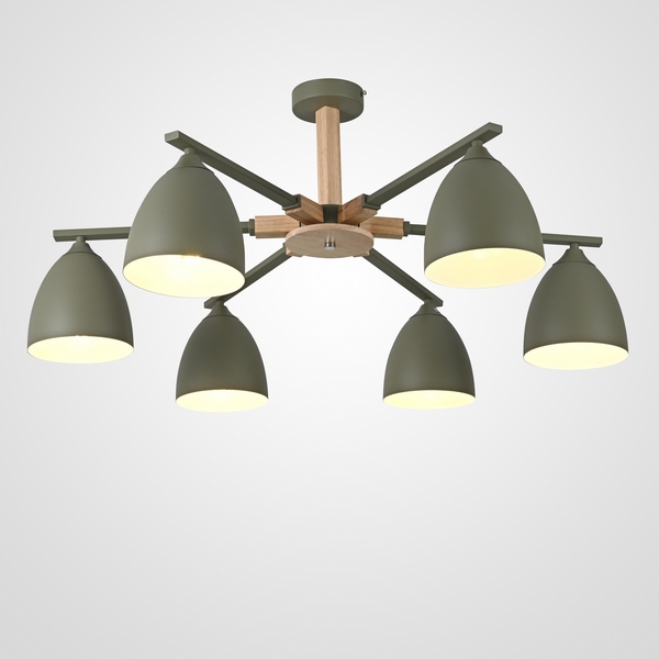 

Потолочная люстра на штанге NOA 6 Olive ImperiumLoft Noa01 (183463-26), Оливковый, Noa01