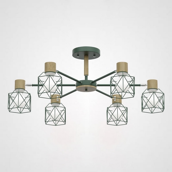 

Потолочная люстра Corf B3 Green 6 Lamps ImperiumLoft Corf-B01 (189484-26), Зеленый, CORF-B01