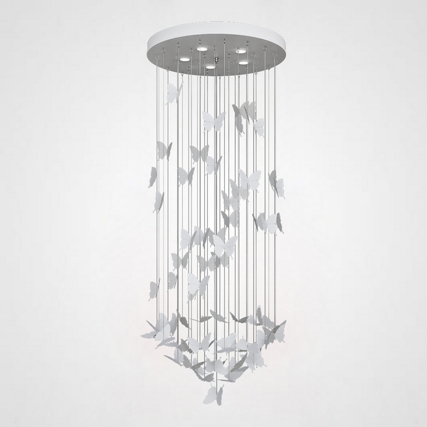 

Потолочный светильник Night Butterflies Chandelier D40 H100 ImperiumLoft 40,208 (189536-22), Белый, 40.208