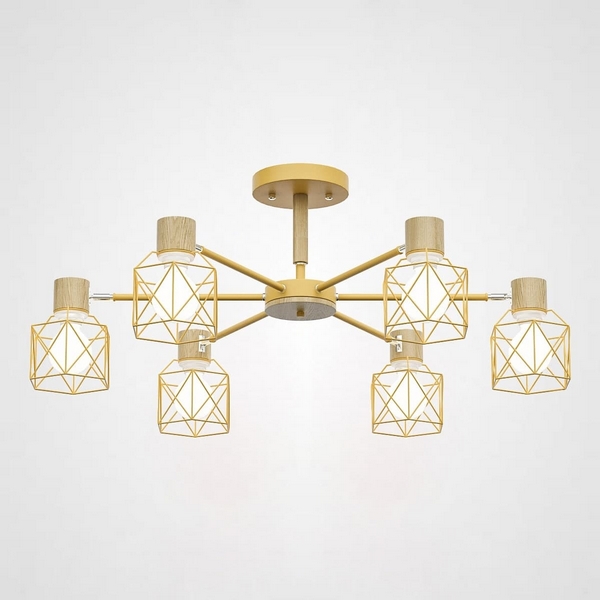 

Потолочная люстра Corf B3 Yellow 6 Lamps ImperiumLoft Corf-B01 (192773-26), Желтый, CORF-B01