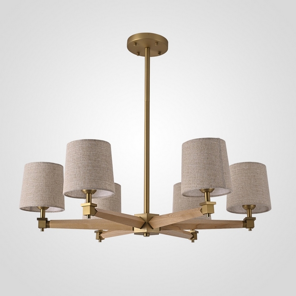 

Потолочная люстра на штанге Jorgenson D85 Beige/Light Wood By ImperiumLoft Stavra01 203573-26, Бежевый, Stavra01