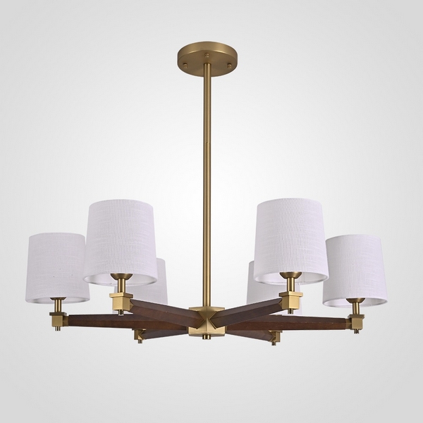 

Потолочная люстра на штанге Jorgenson D85 White/Dark Wood By ImperiumLoft Stavra01 203574-26, Белый, Stavra01