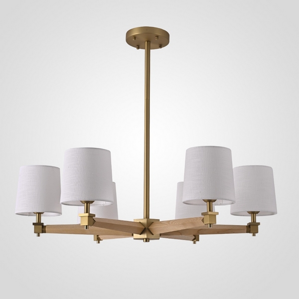 

Потолочная люстра на штанге Jorgenson D85 White/Light Wood By ImperiumLoft Stavra01 203575-26, Белый, Stavra01