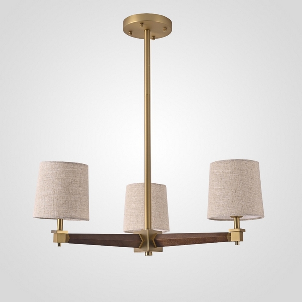 

Потолочная люстра на штанге Jorgenson D70 Beige/Dark Wood By ImperiumLoft Stavra01 203576-26, Бежевый, Stavra01