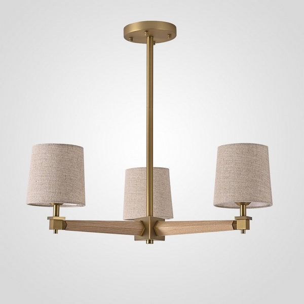

Потолочная люстра на штанге Jorgenson D70 Beige/Light Wood By ImperiumLoft Stavra01 203577-26, Бежевый, Stavra01