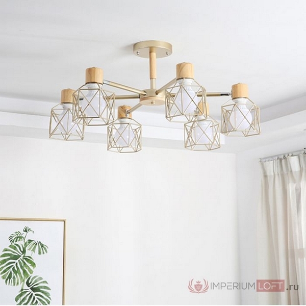 

Потолочная люстра Corf B3 Champagne 6 Lamps ImperiumLoft Corf-B01 (203765-26), Бежевый, CORF-B01