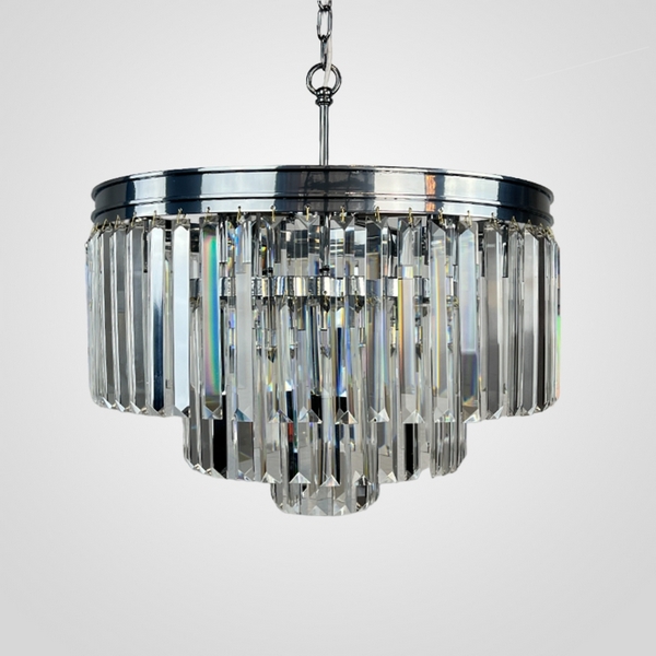 

Подвесная люстра Rh 1920S Odeon Clear Glass Fringe 3-Tier Chandelier Chrome ImperiumLoft 40,1539 (228791-22), Прозрачный, RH 1920S 40.1539