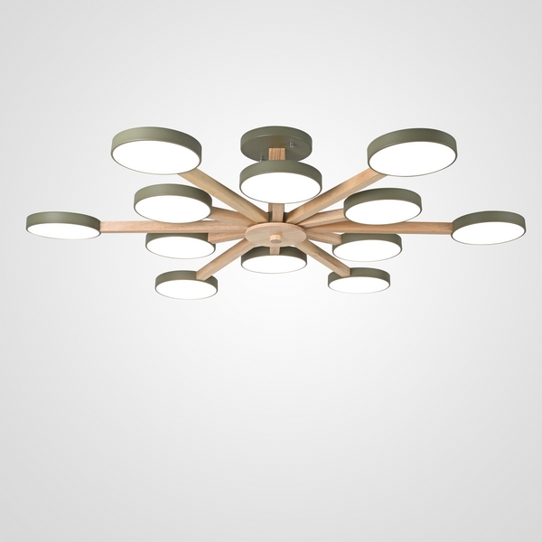 

Потолочная люстра LED на штанге Turna L12 Khaki By ImperiumLoft Turna-B01 (Умный дом, Алиса) 228863-26, Зеленый, Turna-B01