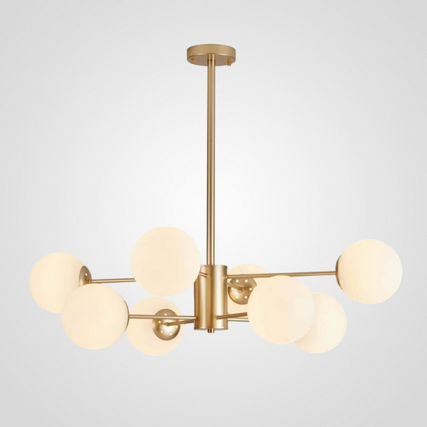 

Потолочная люстра на штанге Roundi Brass L8 By ImperiumLoft Roundi01 305756-23, Белый, Roundi01