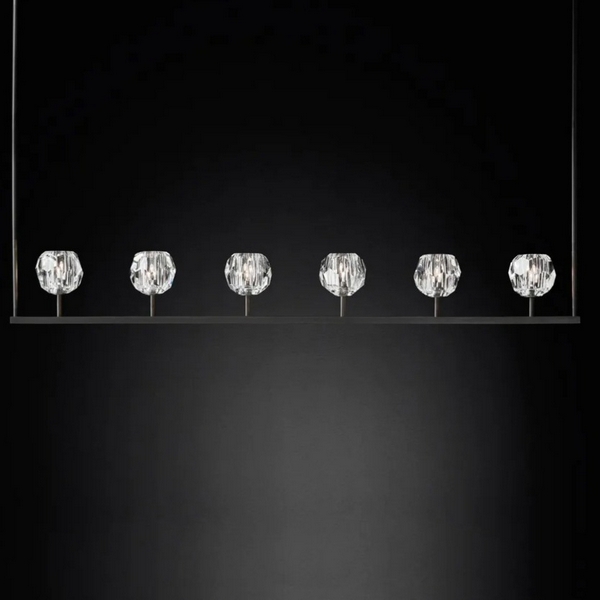 

Потолочная люстра на штанге Rh Boule De Cristal Linear Chandelier 6 Black Imperiumloft 40,1222 (84807-22) ImperiumLoft, Прозрачный, 40.1222