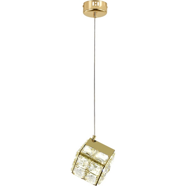 

Подвесной светильник LED (12048/1P Gold) Indigo Radioso V000135L форма куба, Золото, Radioso V000135L
