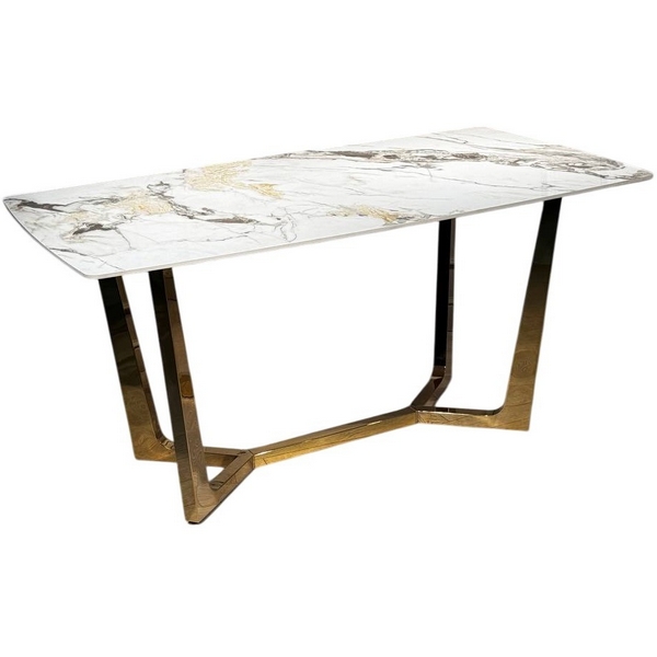 

Стол обеденный IST-CASA Ланс DT-2852L, 180х90х75 см, белая керамика/золотой, Золото, DT-2852L.4casa