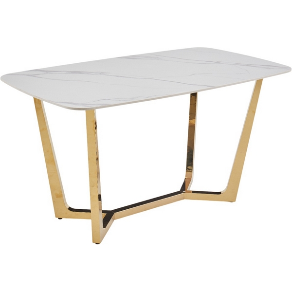 

Стол обеденный Ланс DT-2852XS, 120х80х75 см, белый мрамор Статуарио/глянцевое золото IST-CASA, DT-2852XScasa