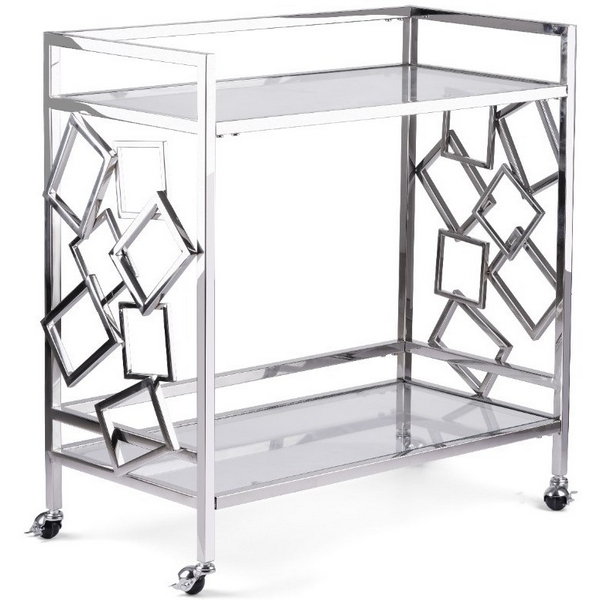 

Стол сервировочный IST-CASA Эмили ЕТ-219, 80х40х82 см, глянцевое серебро, ET-219casa