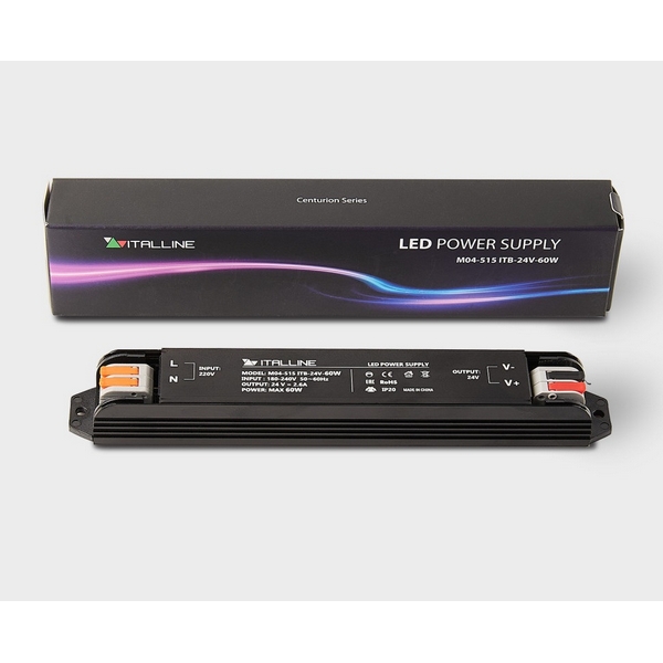

Блок питания 60W к светодиодным лентам M04-509/510/511/512 Italline M04-515 ITB-24V-60W, M04-515 ITB-24V-60W
