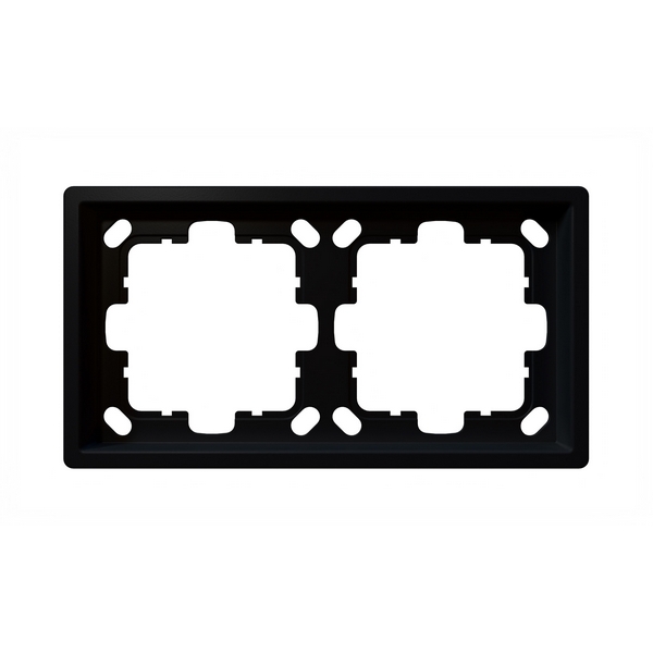 Изображение товара Рамка на 2 поста Jasmart FD1002PBM черная матовая