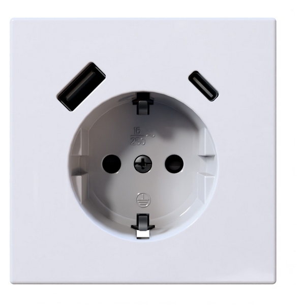 Изображение товара Розетка со шторками Jasmart FD5501USB-25W с USB Type A и C для дома и офиса