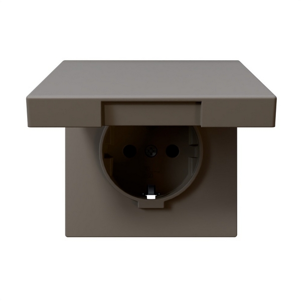 

Розетка с защитной крышкой и шторками (тауп soft touch) Jasmart FD FD5505PTM, Серо-коричневый, FD FD5505PTM
