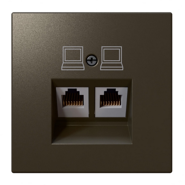 Изображение товара Розетка Ethernet RJ-45 двойная (бронза) Jasmart FD FD6106BR