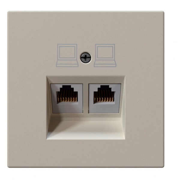 

Розетка Ethernet RJ-45 двойная (сахара) Jasmart FD FD6106SH, Песочный, FD FD6106SH