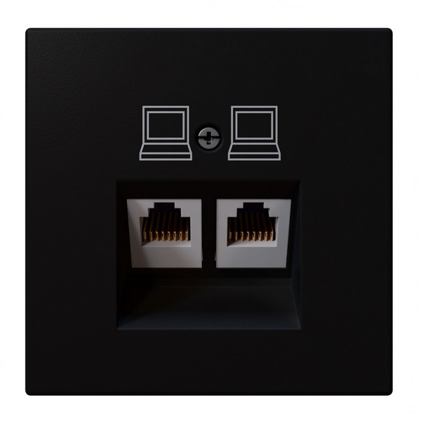 

Розетка Ethernet RJ-45 двойная (черный матовый) Jasmart FD FD6108PBM, FD FD6108PBM