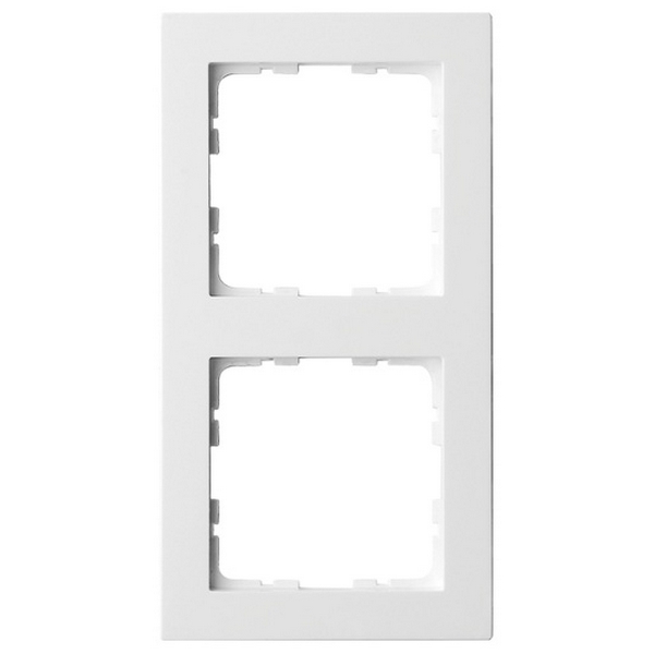 Изображение товара Рамка на 2 поста Jasmart G-Classic G1002W Белая глянцевая