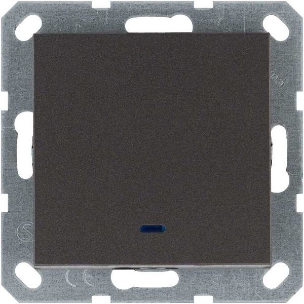 Изображение товара Выключатель одноклавишный проходной Jasmart с подсветкой Мокко