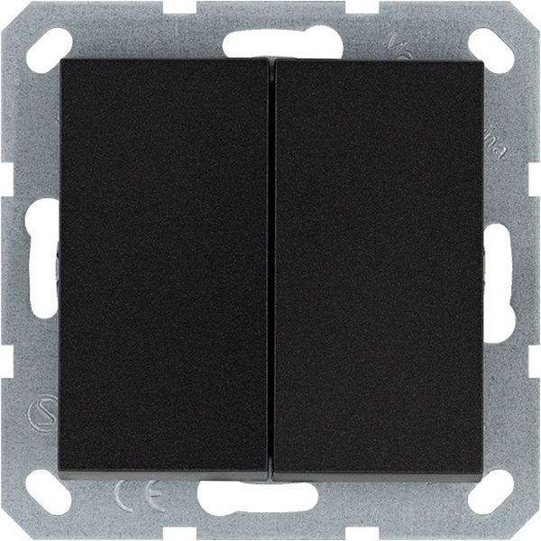 

Выключатель двухклавишный перекрестный (антрацит) Jasmart G-Classic G3014B, G-Classic G3014B