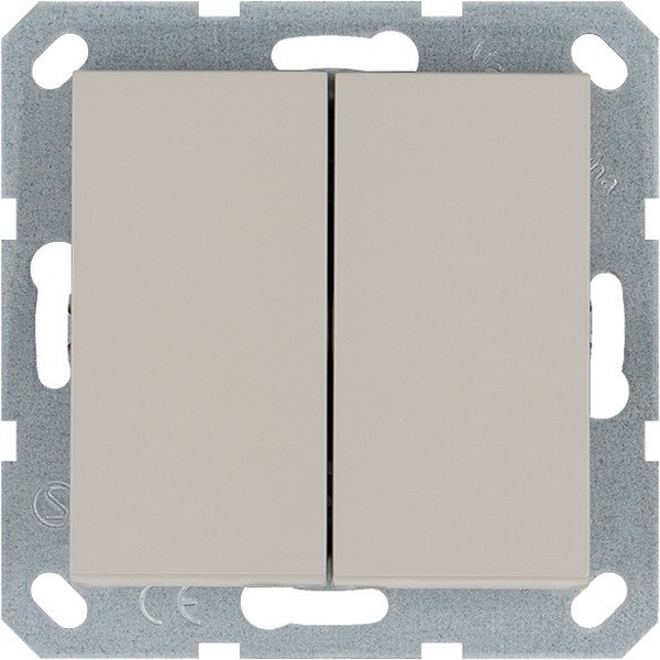 Изображение товара Выключатель двухклавишный перекрестный (тауп soft touch) Jasmart G-Classic G3014T