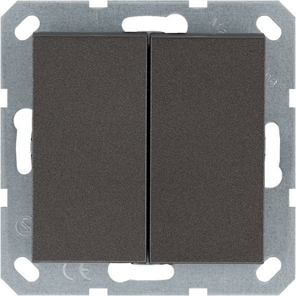 Изображение товара Выключатель двухклавишный (мокко) Jasmart G-Classic G3020Z