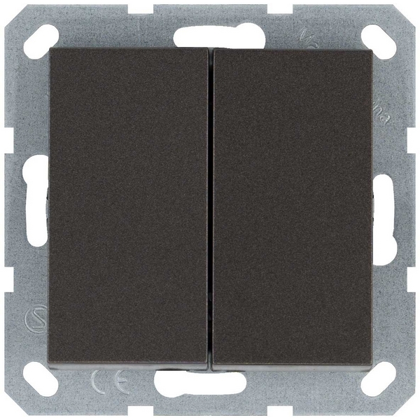 

Выключатель двухклавишный проходной (мокко) Jasmart G-Classic G3022Z, G-Classic G3022Z