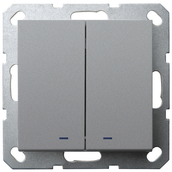 

Выключатель двухклавишный с подсветкой (алюминий) Jasmart G-Classic G3023NS, G-Classic G3023NS