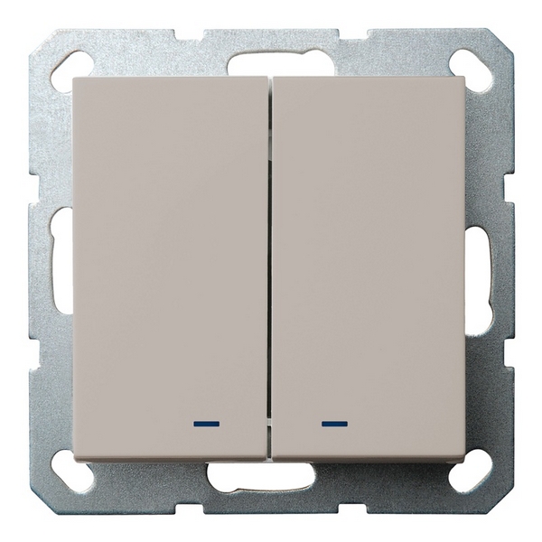 

Выключатель двухклавишный с подсветкой (тауп soft touch) Jasmart G-Classic G3023NT, Серо-коричневый, G-Classic G3023NT