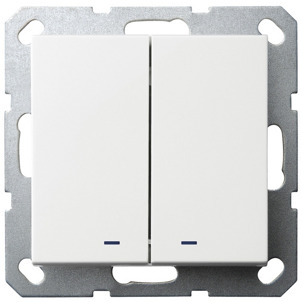 

Выключатель двухклавишный перекрестный с подсветкой (белый глянцевый) Jasmart G-Classic G3023NW, G-Classic G3023NW