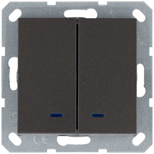 Изображение товара Двухклавишный выключатель с подсветкой Jasmart G-Classic G3023NZ для дома и офиса