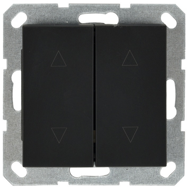 Изображение товара Выключатель жалюзи двухклавишный (черный матовый) Jasmart G-Classic G3028PB