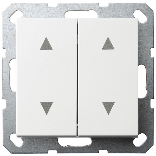 Изображение товара Выключатель жалюзи двухклавишный (белый глянцевый) Jasmart G-Classic G3028W