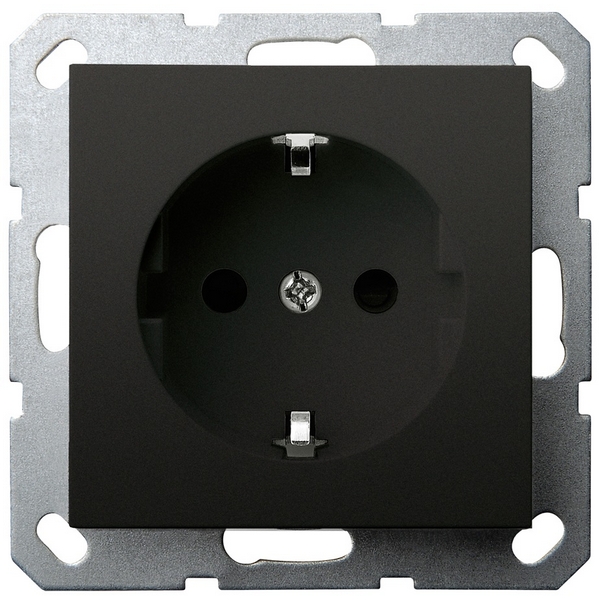 Изображение товара Розетка Jasmart G-Classic G5501PB с шторками черный матовый