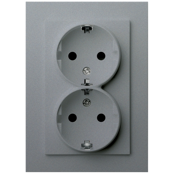 

Розетка двойная со шторками (алюминий) Jasmart G-Classic G5504S, G-Classic G5504S