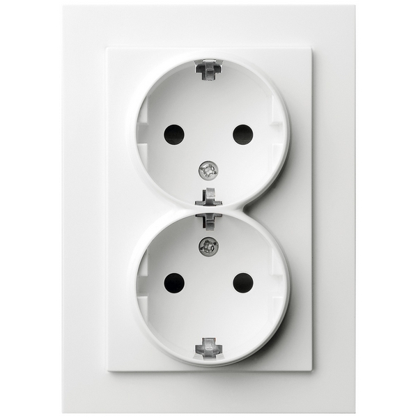 

Розетка двойная со шторками (белый глянцевый) Jasmart G-Classic G5504W, G-Classic G5504W