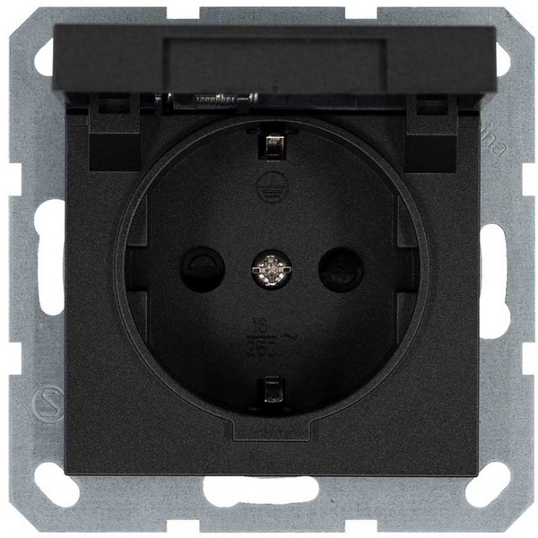 

Розетка с защитной крышкой и шторками (антрацит) Jasmart G-Classic G5505B, G-Classic G5505B