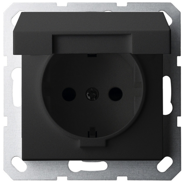 

Розетка с защитной крышкой и шторками (черный матовый) Jasmart G-Classic G5505PB, G-Classic G5505PB