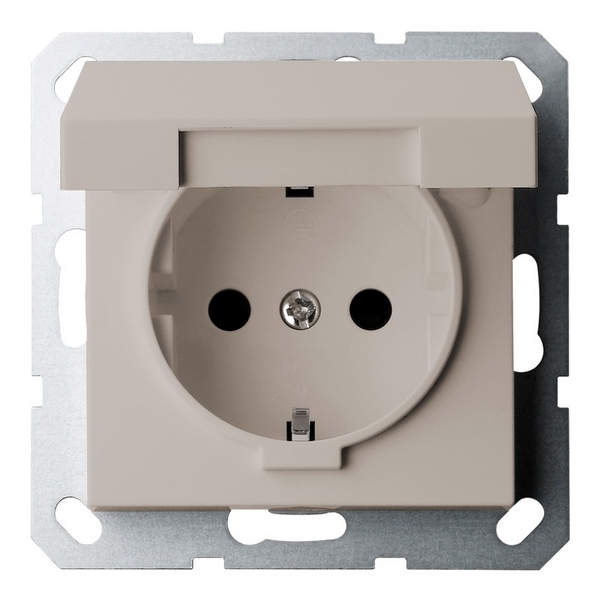 

Розетка с защитной крышкой и шторками (тауп soft touch) Jasmart G-Classic G5505T, Серо-коричневый, G-Classic G5505T