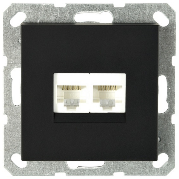 

Розетка Ethernet RJ-45 двойная (черный матовый) Jasmart G-Classic G6106PB, G-Classic G6106PB