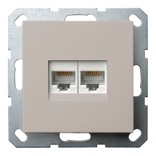 

Розетка Ethernet RJ-45 двойная (тауп soft touch) Jasmart G-Classic G6106T, Серо-коричневый, G-Classic G6106T