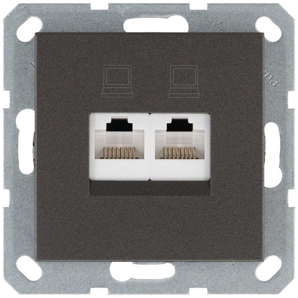 

Розетка Ethernet RJ-45 двойная (мокко) Jasmart G-Classic G6106Z, G-Classic G6106Z