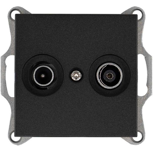 

ТВ-розетка проходная + акустическая (антрацит) Jasmart G-Classic G6205B, G-Classic G6205B