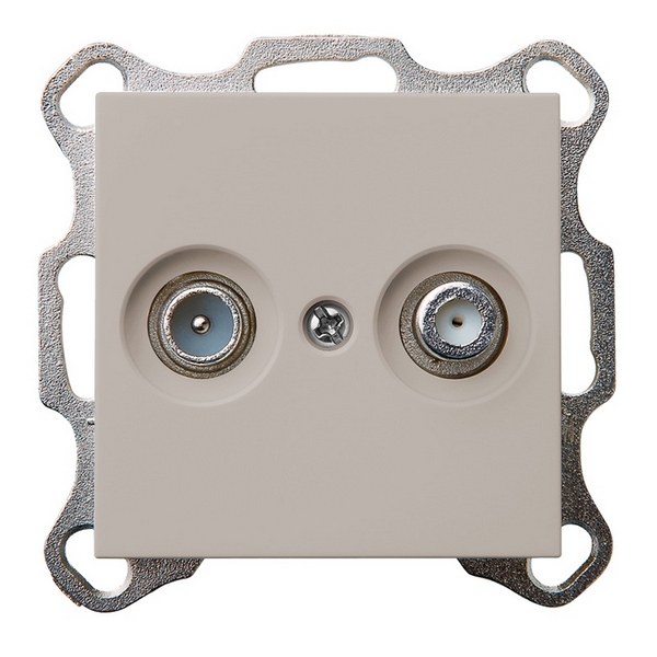 Изображение товара ТВ-розетка проходная + акустическая (тауп soft touch) Jasmart G-Classic G6205T